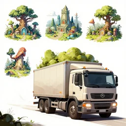 photo cartoon bd illustration comic manga painting of truck environement : 5 fantasy environement, digital painting : 1 fat brush concept sketch artist bd enki bilal : 1 0