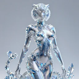 hyper detailed ultra sharp photoshoot of baroque and bladerunner crystalline sapphire sculpture of seductive adrien sahores neon tigers iridescent humanoid deity wearing metallic hoody made out of banana leaves holding the sun prismatic dungeon, glowing rainbow face, crown of white diamonds, cinematic lighting, photorealistic, octane render 8 k depth of field 3 d