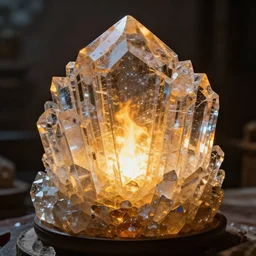 bright crystalline obsidian structure that's internally lit by a fiery god sunlight, intricate details, epic, dramatic lighting, hdr 4 k uhd