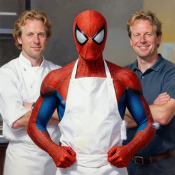 a highly detailed painterly painting of master chef peter parker, by james gurney, greg rutkowski, by craig mullins, ( ( ( ( ( spiderman