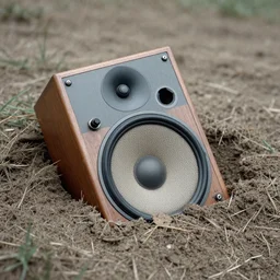 1960s photographic evidence of Sonos speaker partially buried in the ground