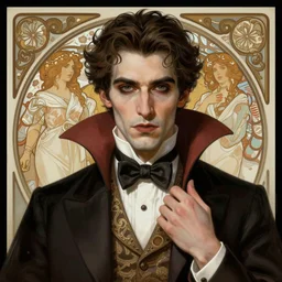 elegant victorian vampire, portrait, intricate, elegant, highly detailed, digital painting, artstation, concept art, rough, sharp focus, illustration, art by artgerm and greg rutkowski and alphonse mucha