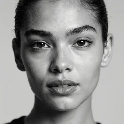 black and white vogue closeup portrait by herb ritts of a beautiful female model, brazilian, high contrast