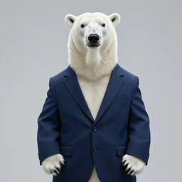 polar bear wearing a nice suit, professional photoshoot