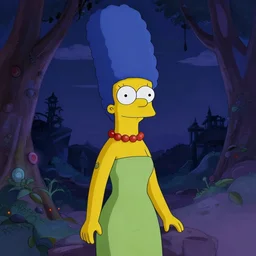 a girl from final fantasy live action, marge simpson, evocative, mystical night, very very very very detailed, award winning, masterpiece digital painting by greg rutkowski, alex grey, artstation, 4 k wallpaper