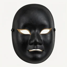 a hannya black mask. shin hanga and kawanabe kyosai and cory loftis and rossdraws and wlop and jung gi kim, rule of thirds, kanji, katana