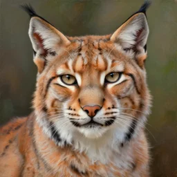 stunning portait of the lynx catgirl trying to look cute, intricate details, digital art by rob gonsalves, oil on canvas by ivan shishkin