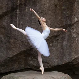 the rock dressed in a ballerina dress doing a pirouette