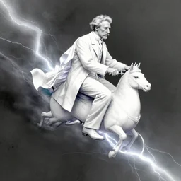 nikola tesla riding on a bolt of lightning, fantasy art, intricate, elegant, highly detailed, digital painting, artstation, smooth, sharp focus, illustration, art by artgerm and greg rutkowski and alphonse mucha