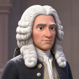 johann sebastian bach white powdered wig in pixar animation