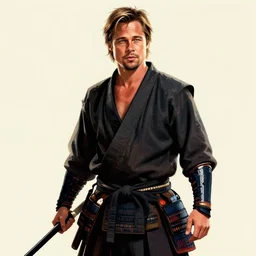 Brad Pitt as Tyler Durden from Fightclub(1999) as a Samurai, concept art, trending on artstation