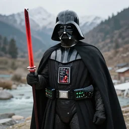 darth vader chilling in kasol, himachal