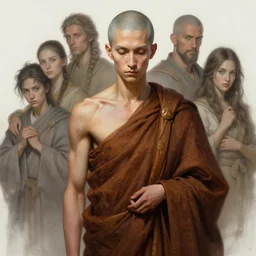 stunning monk portrait, thin, muscular, fantasy, intricate, elegant, highly detailed, digital painting, artstation, concept art, smooth, sharp focus, illustration, art by afshar petros and krenz cushart and artem demura and alex alice and tony sandoval