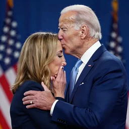 joe biden kissing joe biden on his forehead, lovely