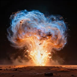 a huge mass of luminous gas erupting from mars