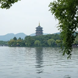 west lake in hangzhou in the garden of words style