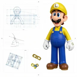 exploded diagram of luigi, blueprint