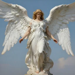 a giant angel in the style of John Kenn Mortensen, realistic painting, high definition, digital art, matte painting, very detailed, realistic