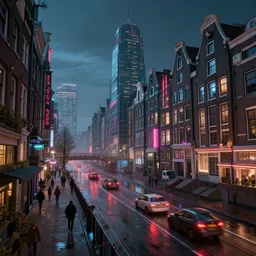 Amsterdam in a cyberpunk setting, hyperdetailed, artstation, cgsociety, 8k