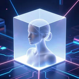 symmetry!! a woman, solid cube of light, hard edges, product render retro - futuristic poster scifi, lasers and neon circuits, a woman with sundress and a hat, intricate, elegant, highly detailed, digital painting, artstation, concept art, smooth, sharp focus, illustration, dreamlike, art by artgerm