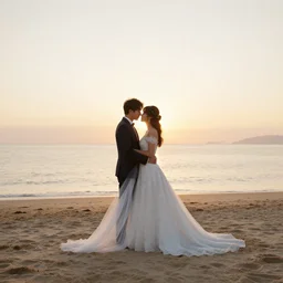 beach wedding at sunset. fairy tale vibes.
