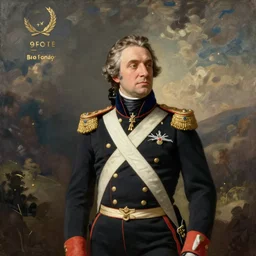 official artwork of a 19th century captain. Detailed painting.