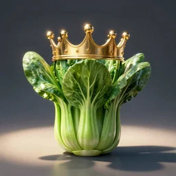a royal crown made of green bok choy.