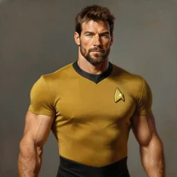 a portrait of a manly and muscular and handsome and attractive dogman canine, star trek the next generation. highly detailed painting by gaston bussiere, craig mullins, j. c. leyendecker, furry