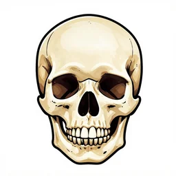 a graphic art illustration of a human skull in an art deco style centered composition