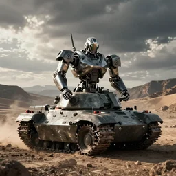 robot Viking on a tank by Neil blomkamp