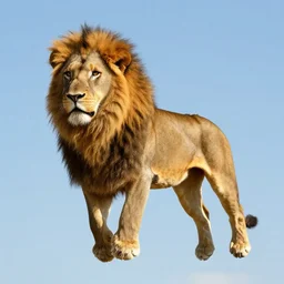 lion floating in the sky