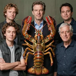 zoological portrait of a human lobster by kuldar leement and ruan jia and brad rigney and micha karcz and brad rigney 0. 0 0 9