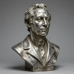 metal bust of artist christian funnell, accurate likeness