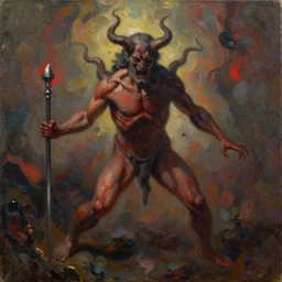 oil in canvas of hell