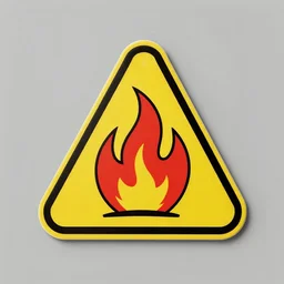 a photo of a retro 1 9 9 0 s minimalist clean fire flames warning caution patch
