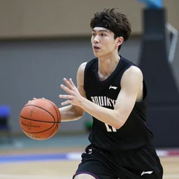 Cai Xukun, Chinese pop star, playing basket ball