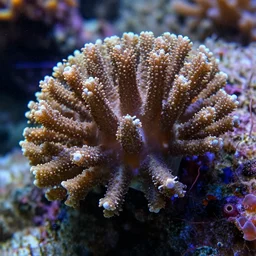 stunning macro photograph of coral underwater, vibrant, dof, narrow focus