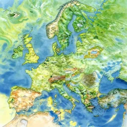 stunning map of a realm with many biomes, illustration by makoto shinkai and moebius and jean giraud