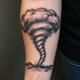 tattoo design. line drawing. Tornado. Simple.