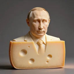 bust of putin made of cheese