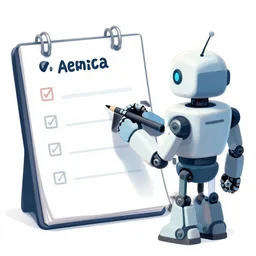 draw a robot designing an agenda
