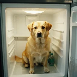 the dog waits in the freezer, water caustics, film still from the movie directed by denis villeneuve and david cronenberg with art direction by h. r. giger and salvador dali