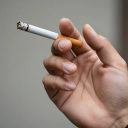 cigarette. hand. Close-up of a beautiful hand holding a cigarette. High definition photo.