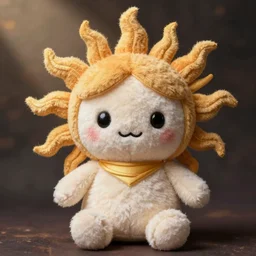 cute fumo plush of a sun goddess, holy deity