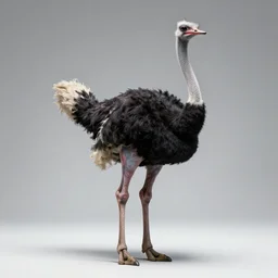 full body studio shot of an ostrich - xenomorph hybrid, designed by h. r. giger, borg, matrix, 4 k photo