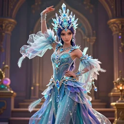 Cinematic stills from the Netflix original series Arcane and Disney's Raya and the Last Dragon crossover, full-body, bloom, dynamic poses, diaphanous cloth, intricate crystalline and feather jewelry, ornate, filigree, arcane, cinematic lighting, by WLOP!!!!!!!, by Fenghua Zhong, Maxfield Parrish!!!!, portfolio illustration, highly detailed, trending on Artstation, CGsociety, HQ, 8k, 35mm lens, f2.8, Bokeh,