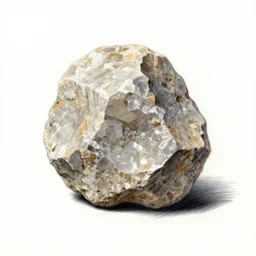 a 3 d color sketch of a halite rock, detailed