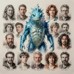 highly detailed vfx portrait of a character of a water monster stephen bliss, chalk, unrealengine, greg rutkowski, loish, rhads, beeple, chalk, makoto shinkai and lois van baarle, ilya kuvshinov, rossdraws, tom bagshaw, basil gogos