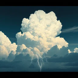 thundercloud in a shape of cloud strife's head!!!!!!, trending on artstation, high contrast, highly detailed, epic, 4 k, artstation, greg rutkowski, makoto shinkai, beautiful sky