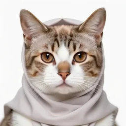 brown eyed ciute cat!! wearing hijab!!, beautiful, portrait, by artgerm